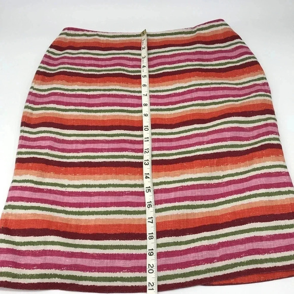 Talbots‎ 100% Linen Striped Pencil Skirt Size 4 Multi Colored - Picture 11 of 11